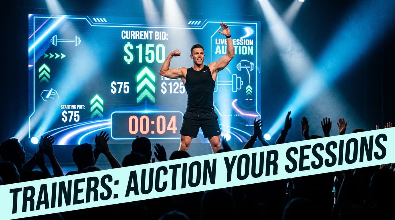 2026 Fitness Trainers: Live Auctions Will Double Your $75/Hour Rates