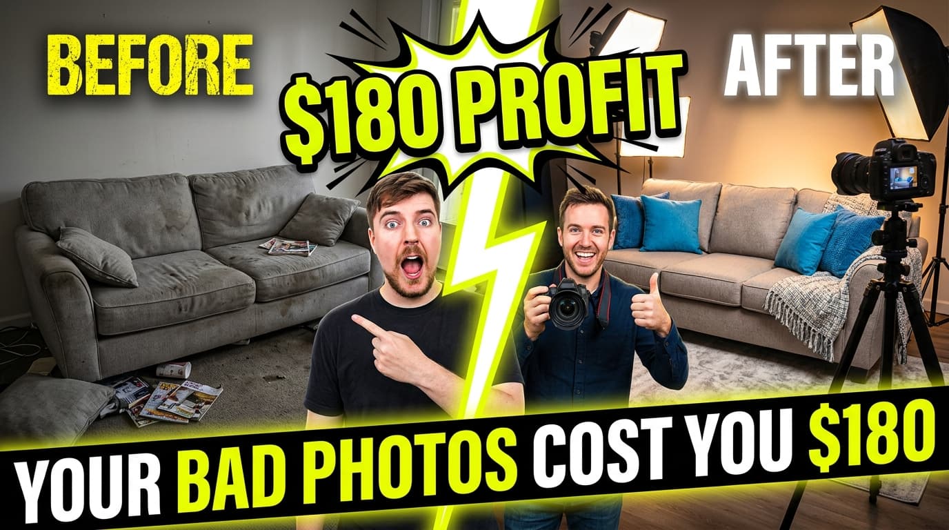 The $60 Couch That Sold for $240 Because of One Afternoon and a Clean Wall